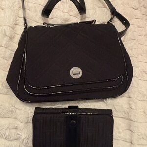 Vera Bradley  Elegant Black Quilted Women's Bag Set